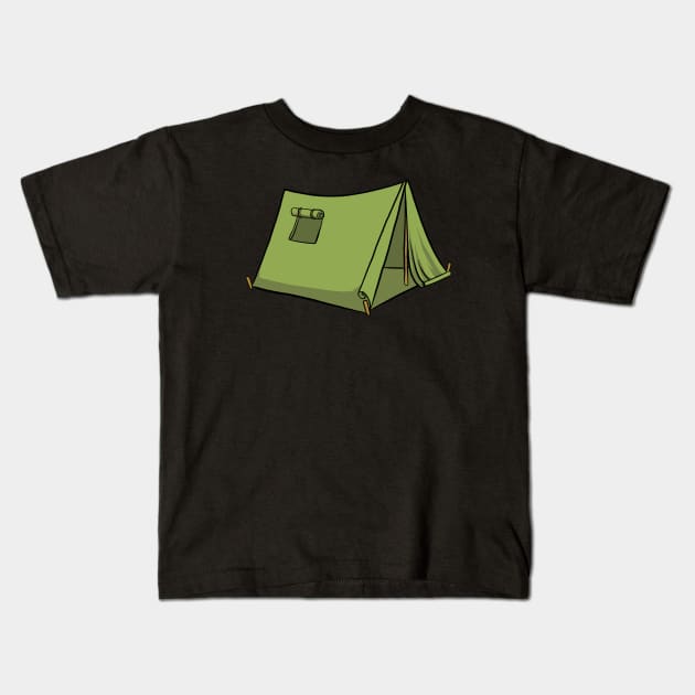 Tent Camping Kids T-Shirt by fromherotozero